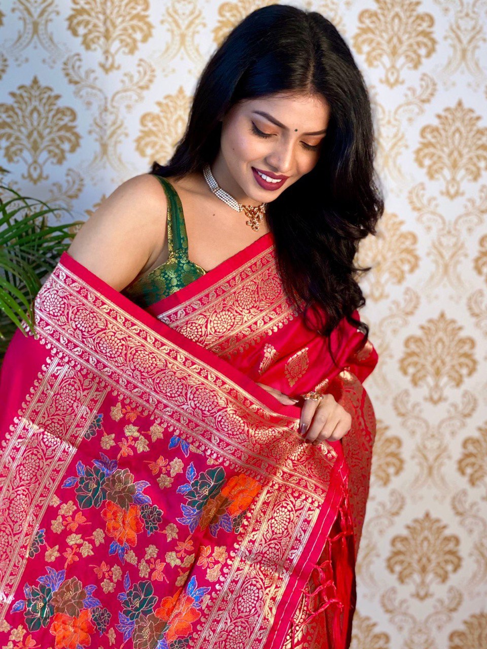 kanjivaram silk saree with jacquard work