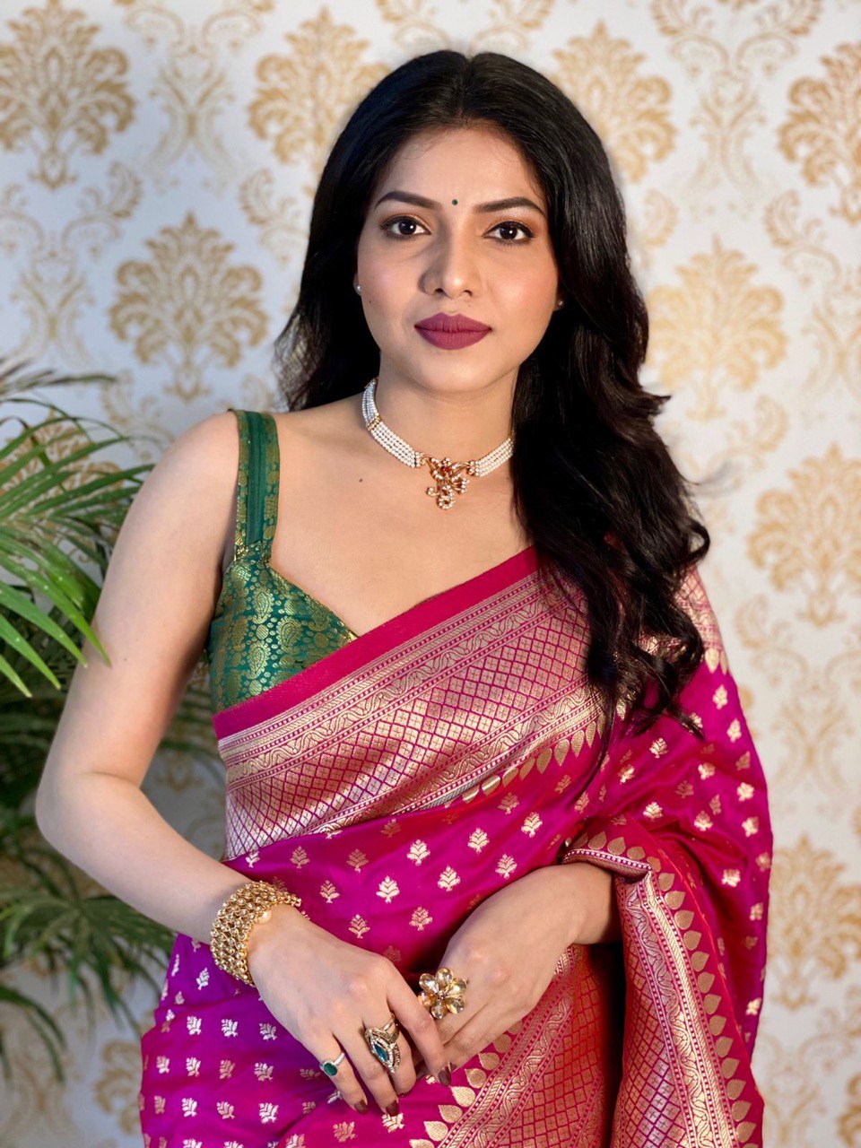 floral printed kanjivaram silk saree