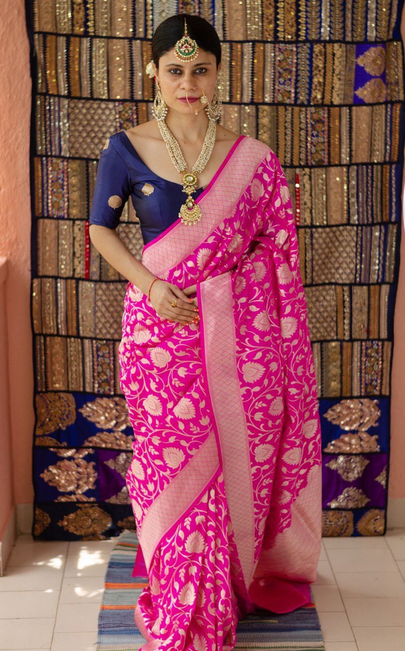 jacquard soft silk saree for wedding