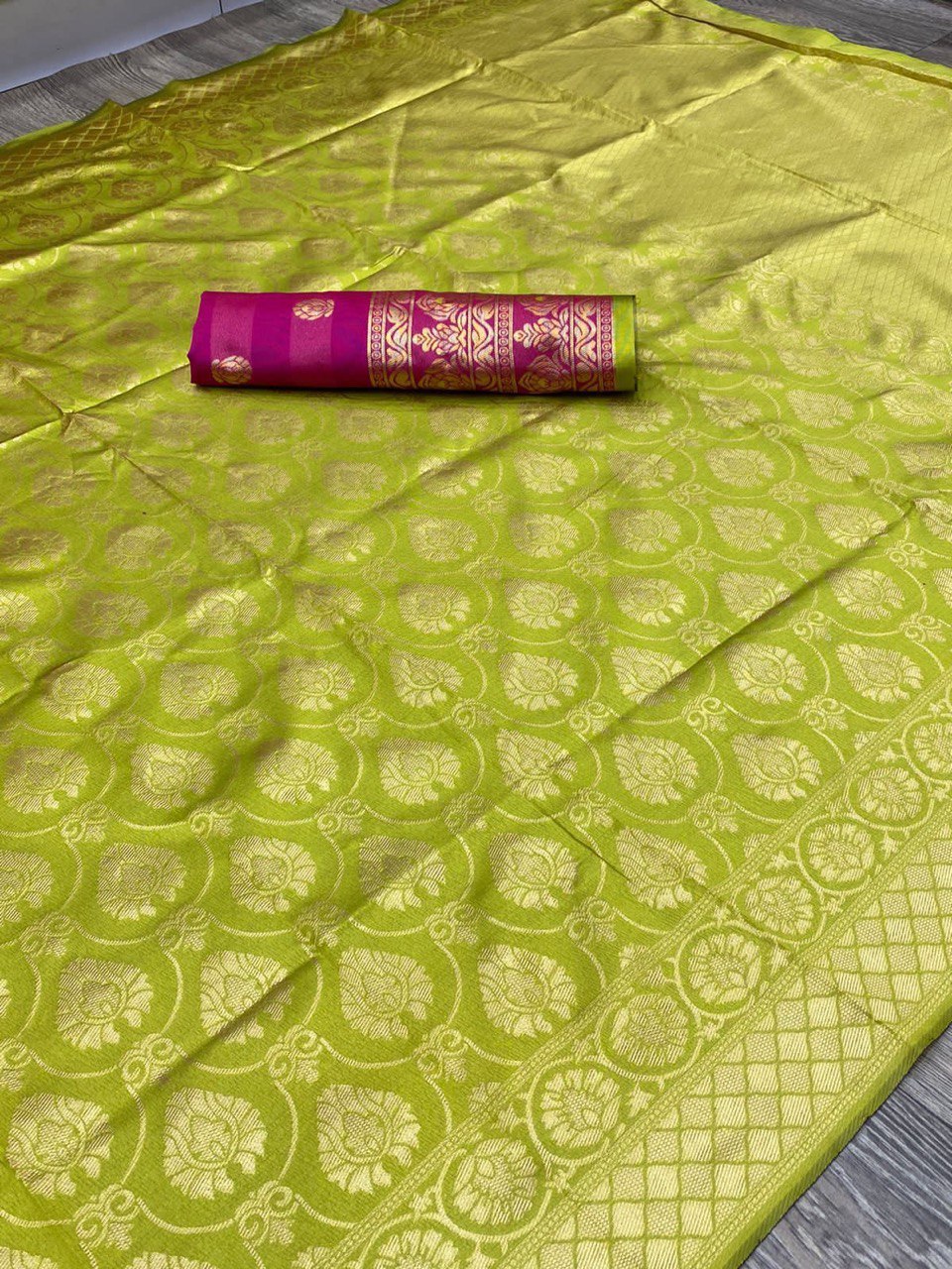 green zari woven kanjivaram soft silk saree for wedding