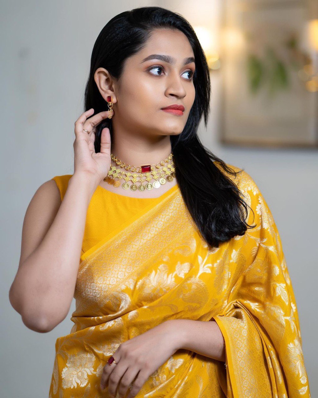 Traditional Yellow Banarasi Pure Silk Saree