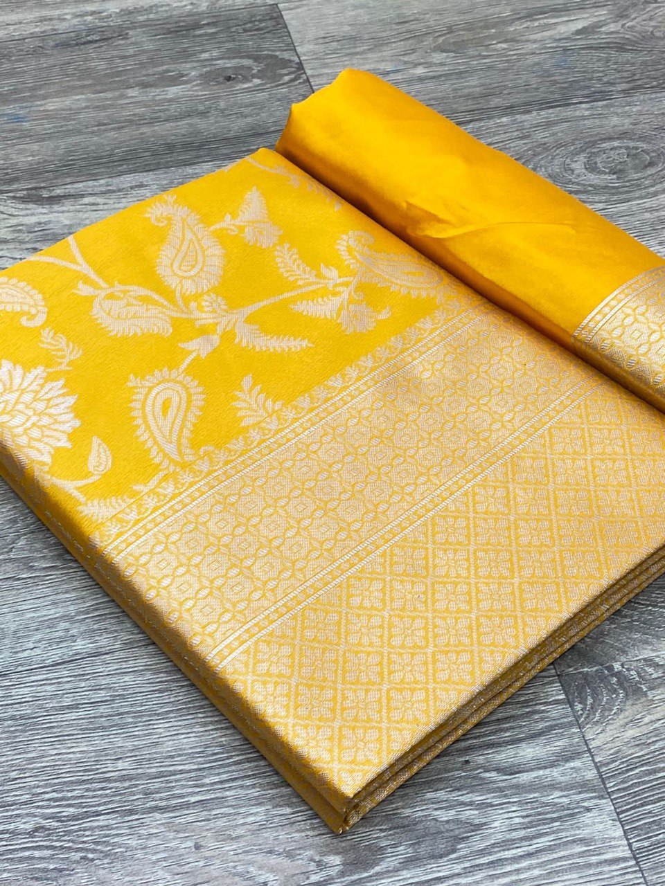 Wedding Special Yellow Banarasi Silk Saree - Traditional Charm