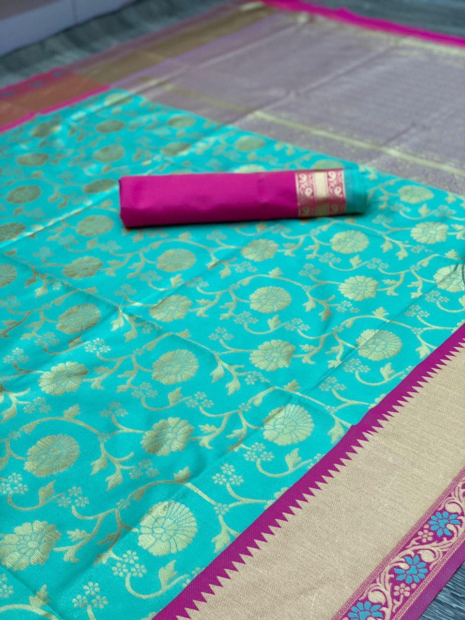 woven design soft silk saree for wedding