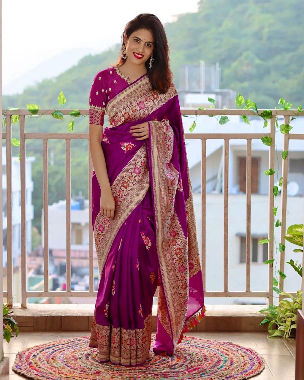 wedding wine color saree