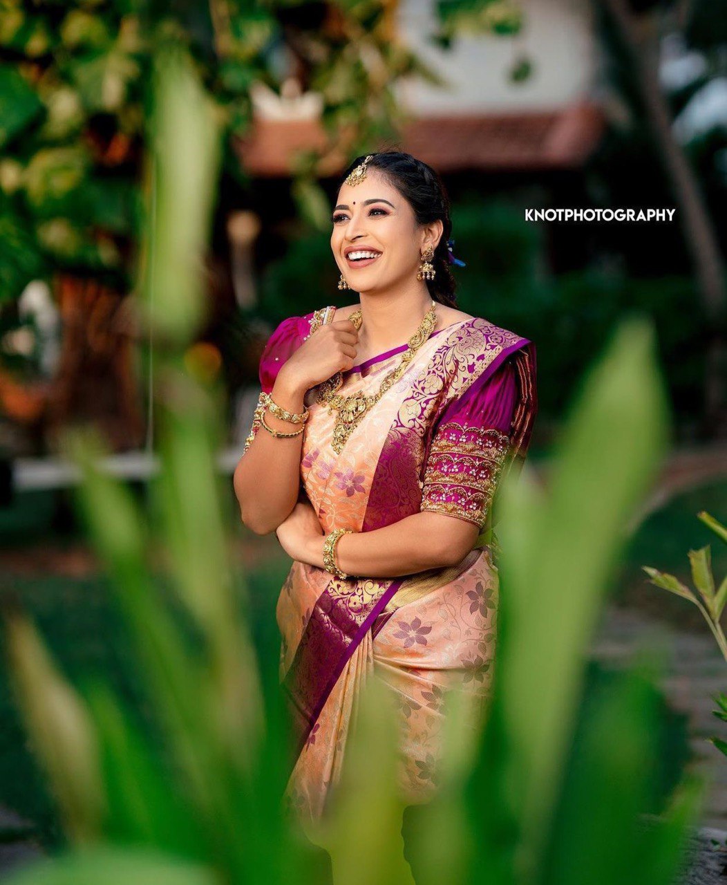 pink wedding saree