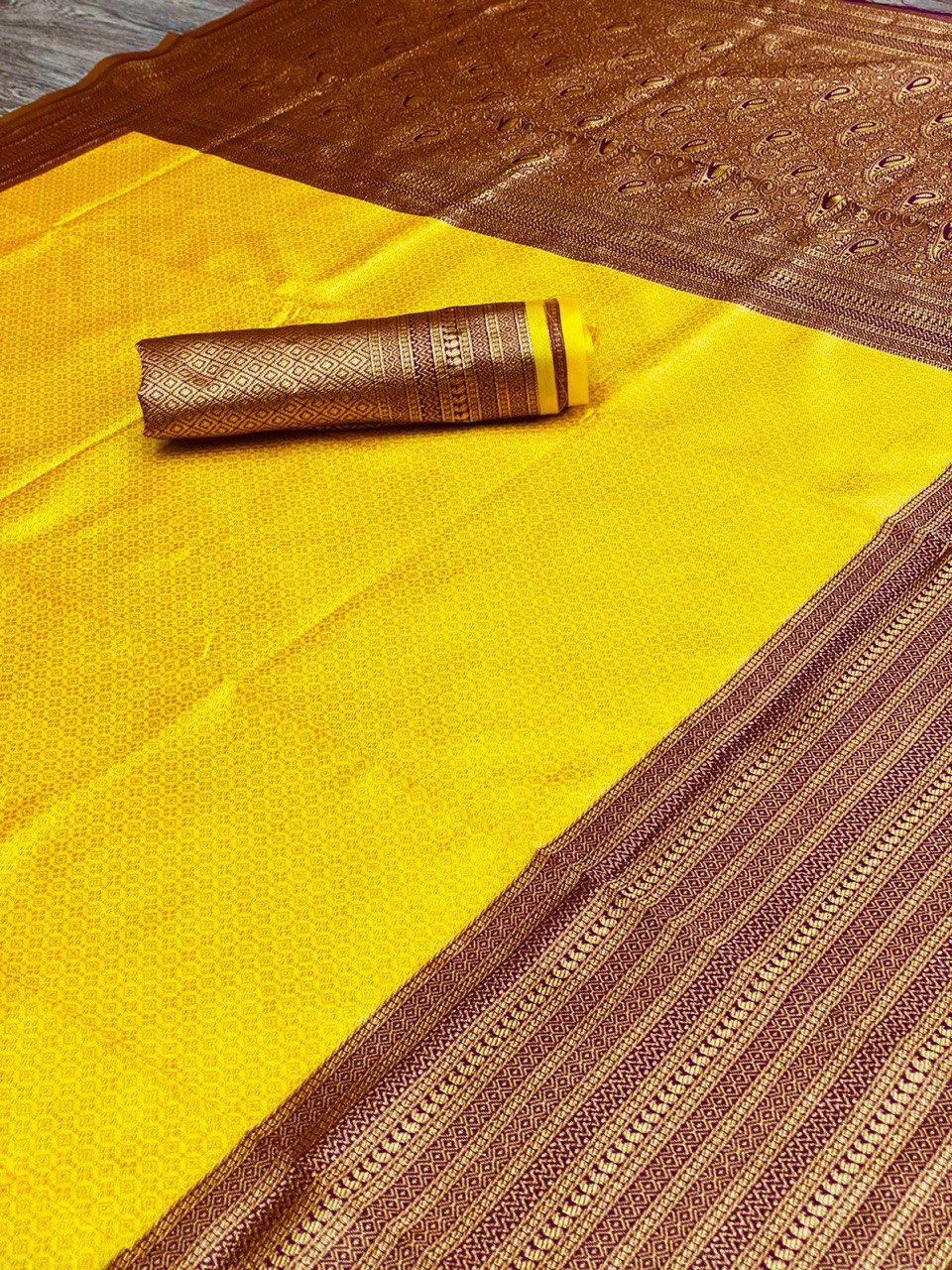 yellow silk saree for wedding