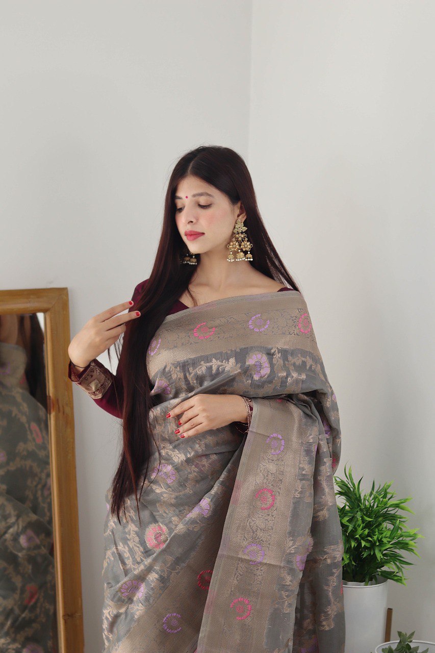 organza silk saree for wedding