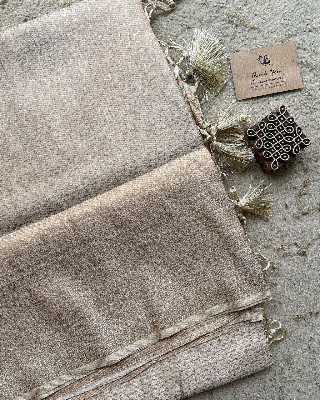 Elegant Cream Copper Zari Work Soft Silk Saree, Ideal for Festive Celebrations and Events