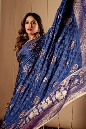 Royal Blue with Antique Gold Zari