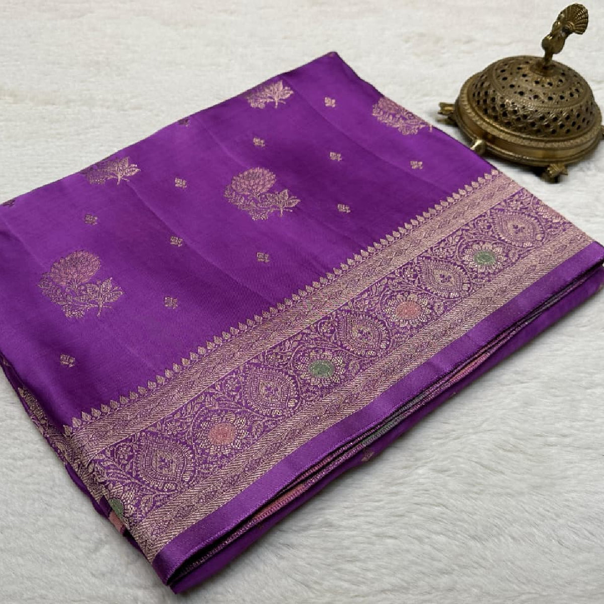 Radiant Lavender Magenta Kanchipuram Soft Silk Saree