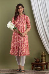 Crepe Round Neck Ethnic Motifs Printed Kurti