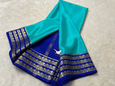 Exclusive Zari Border Blue Colour Plain Mysore Silk Saree