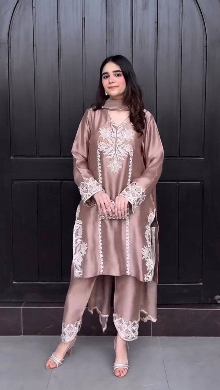 Soft Silk Salwar Suit with Designer Top & Dupatta