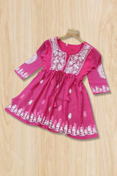 Embroidery Casual Wear Pink Top Tunics