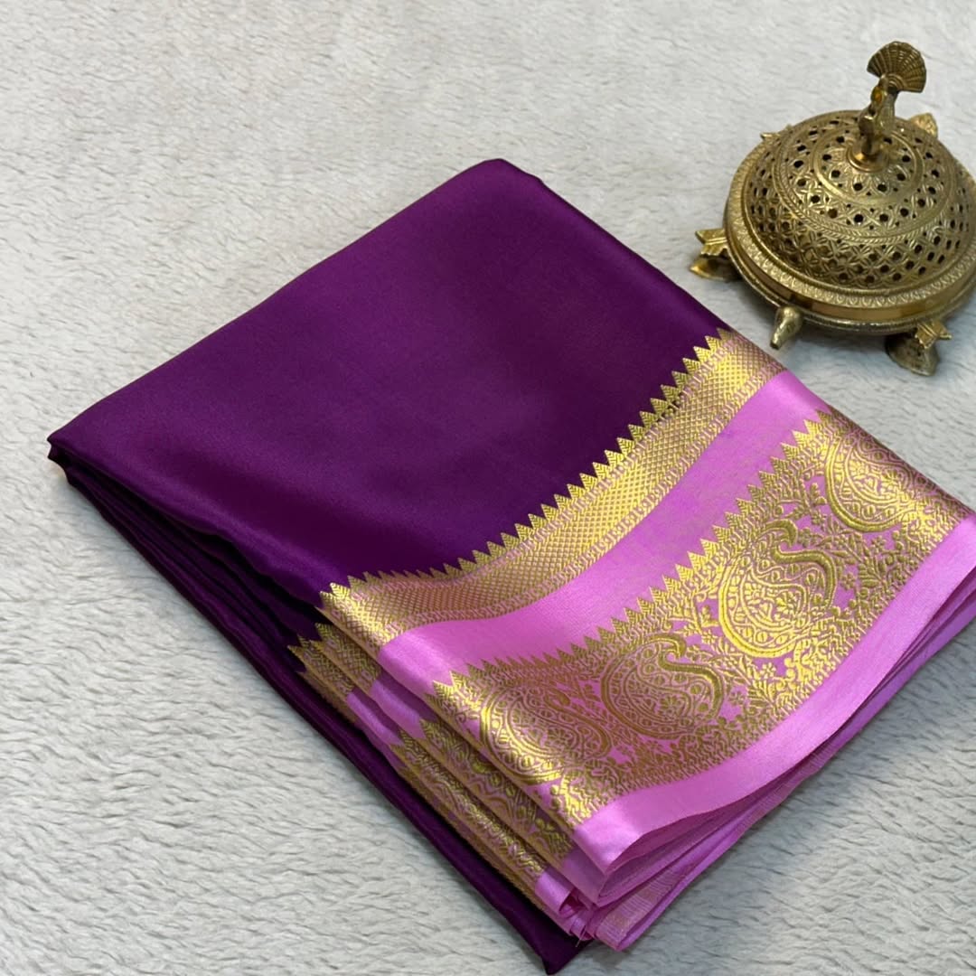 Traditional Charm: Mysore Silk Sarees with Mango Bentex Border