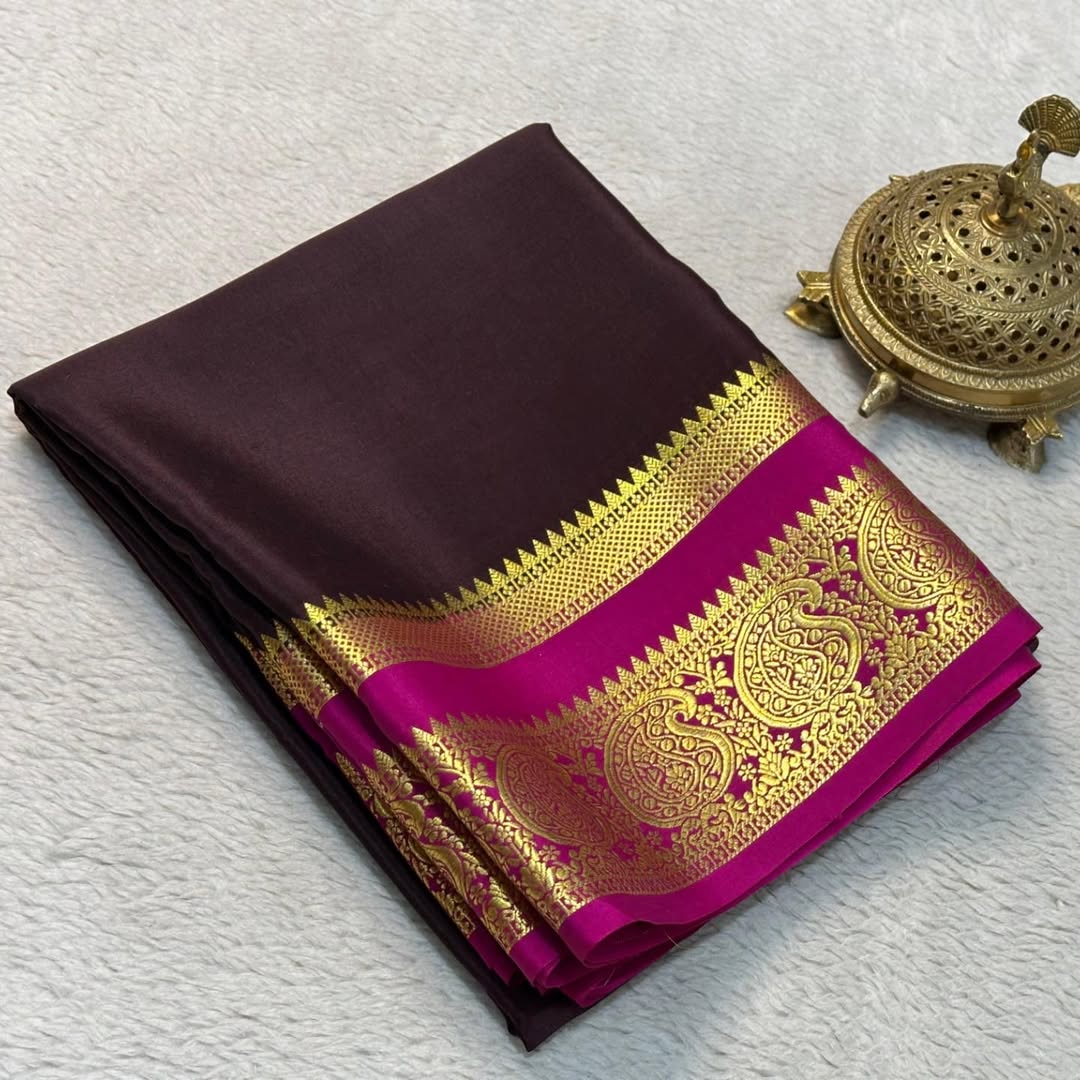 Traditional Charm: Mysore Silk Sarees with Mango Bentex Border