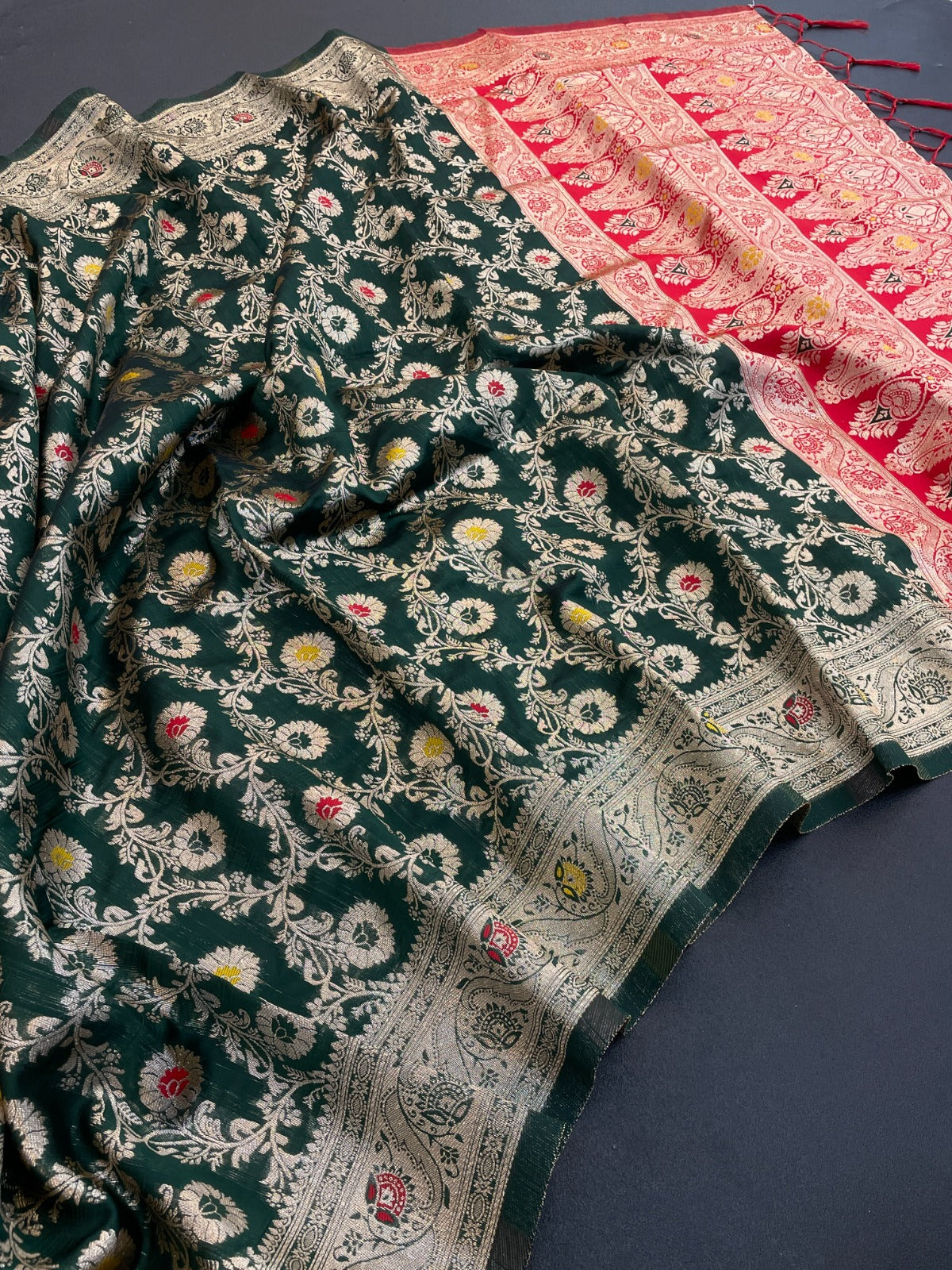 Banarasi Soft Silk Saree with Glossy Finish & Elegant Draping