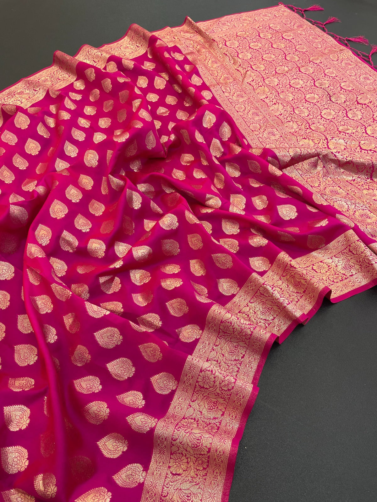 Exclusive Banarasi Soft Silk Saree with Contrast Border