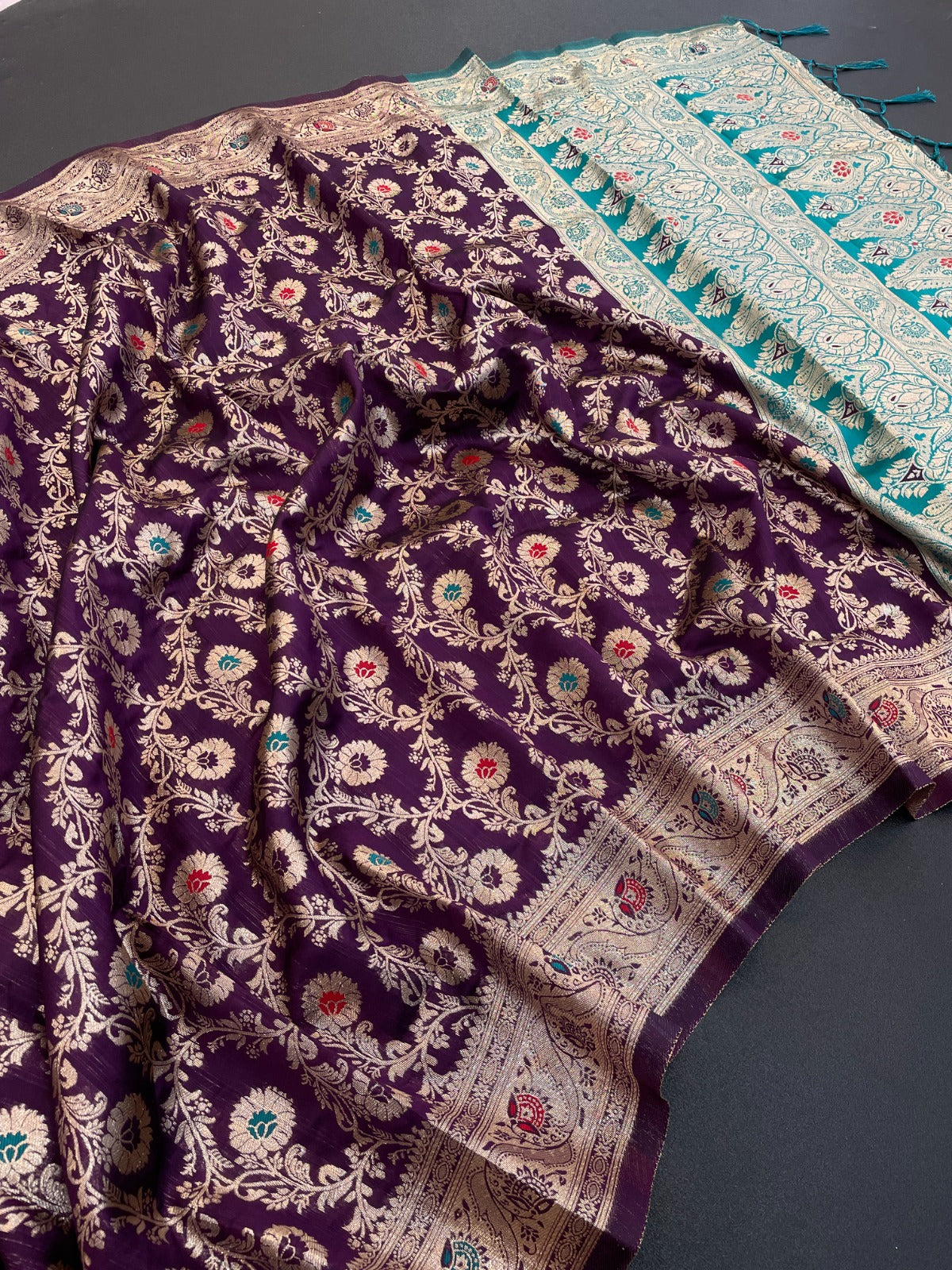 Banarasi Weave Soft Silk Saree with Traditional Motifs