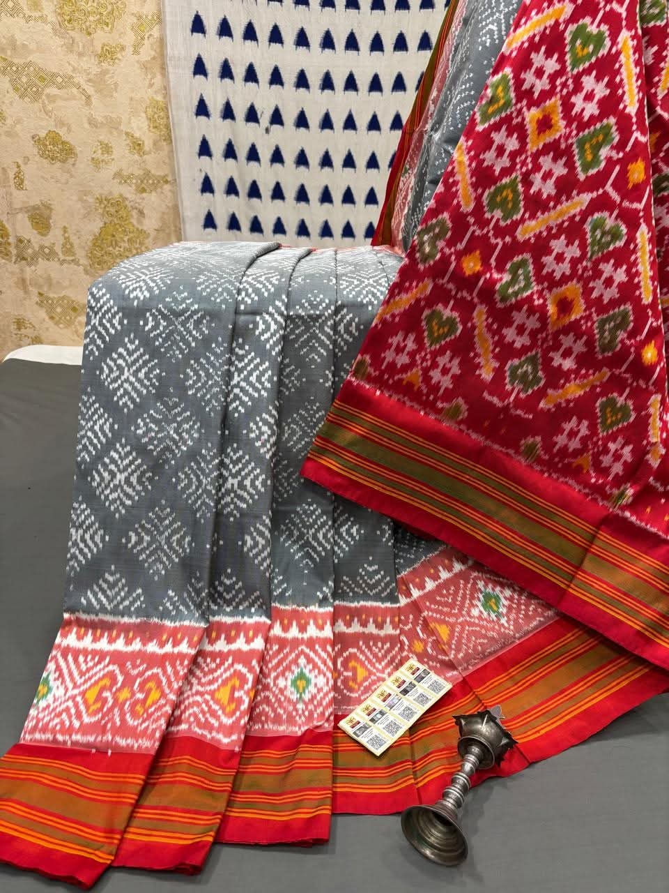 Premium Patola Silk Saree Authentic Pochampally Ikat Saree