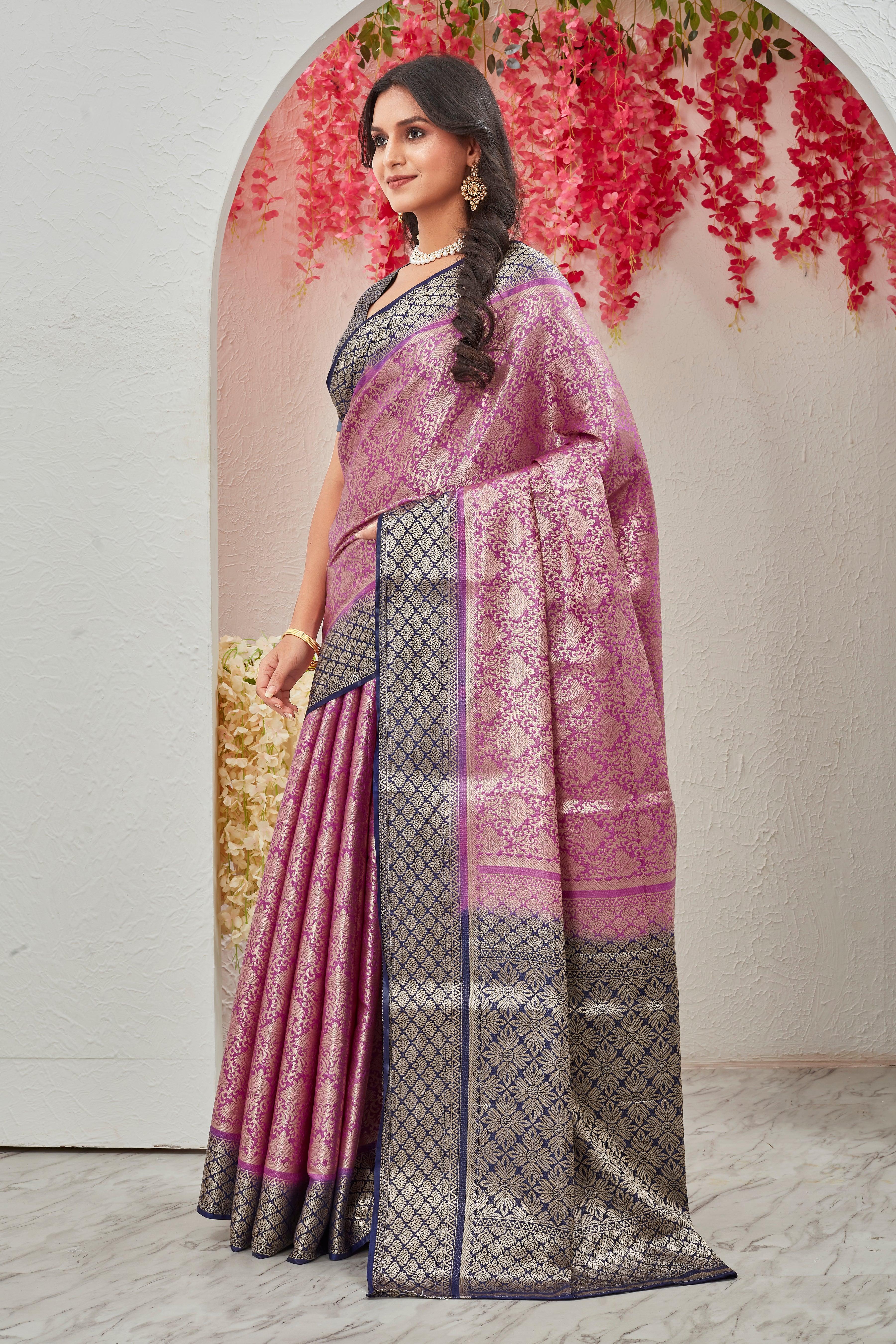 Imperial Aura: Heritage Brocade Mysore Silk Drape