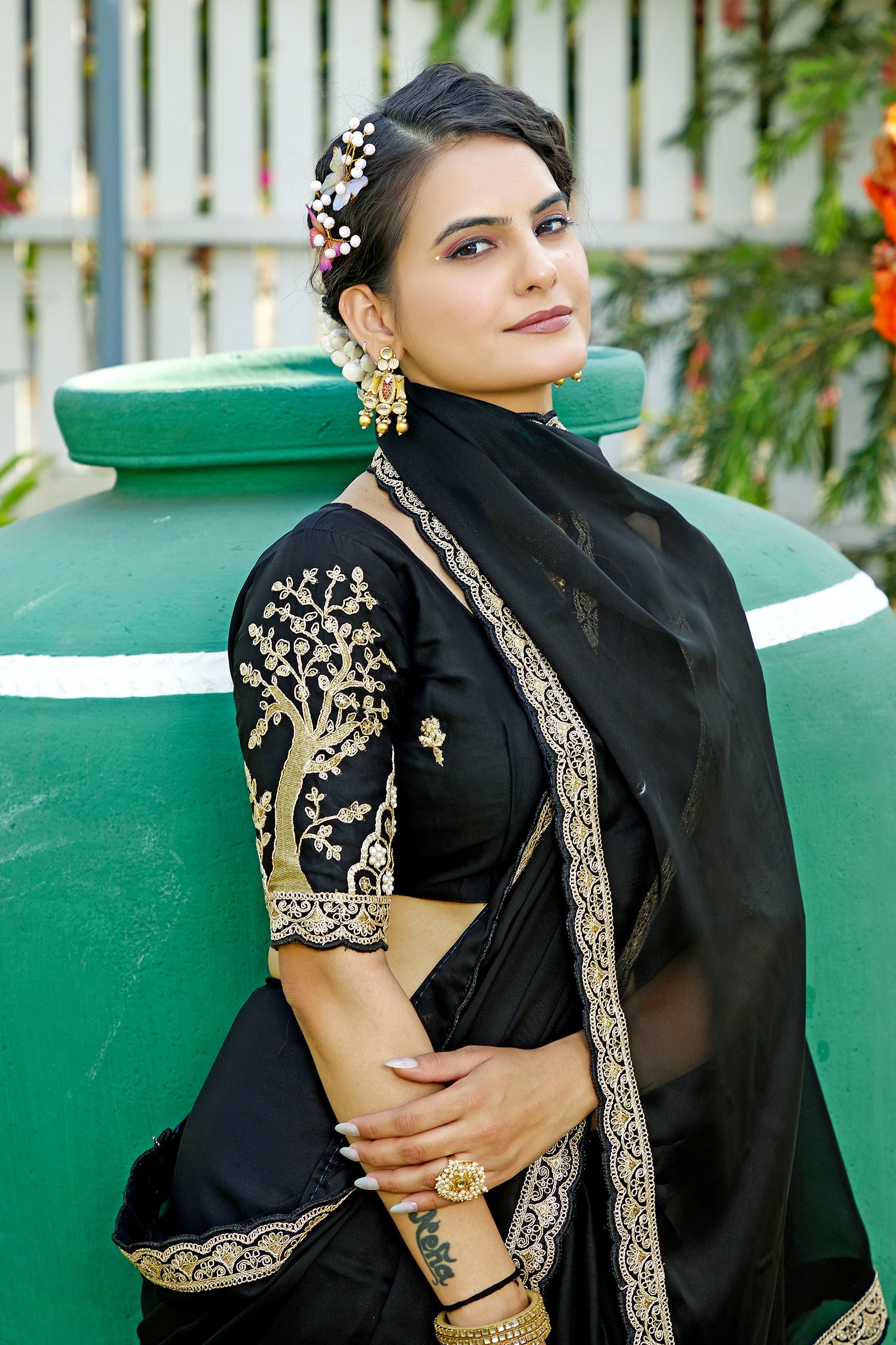 Premium Where Elegance Speaks: Embroidered C Pallu Saree for Weddings & Festive Wear