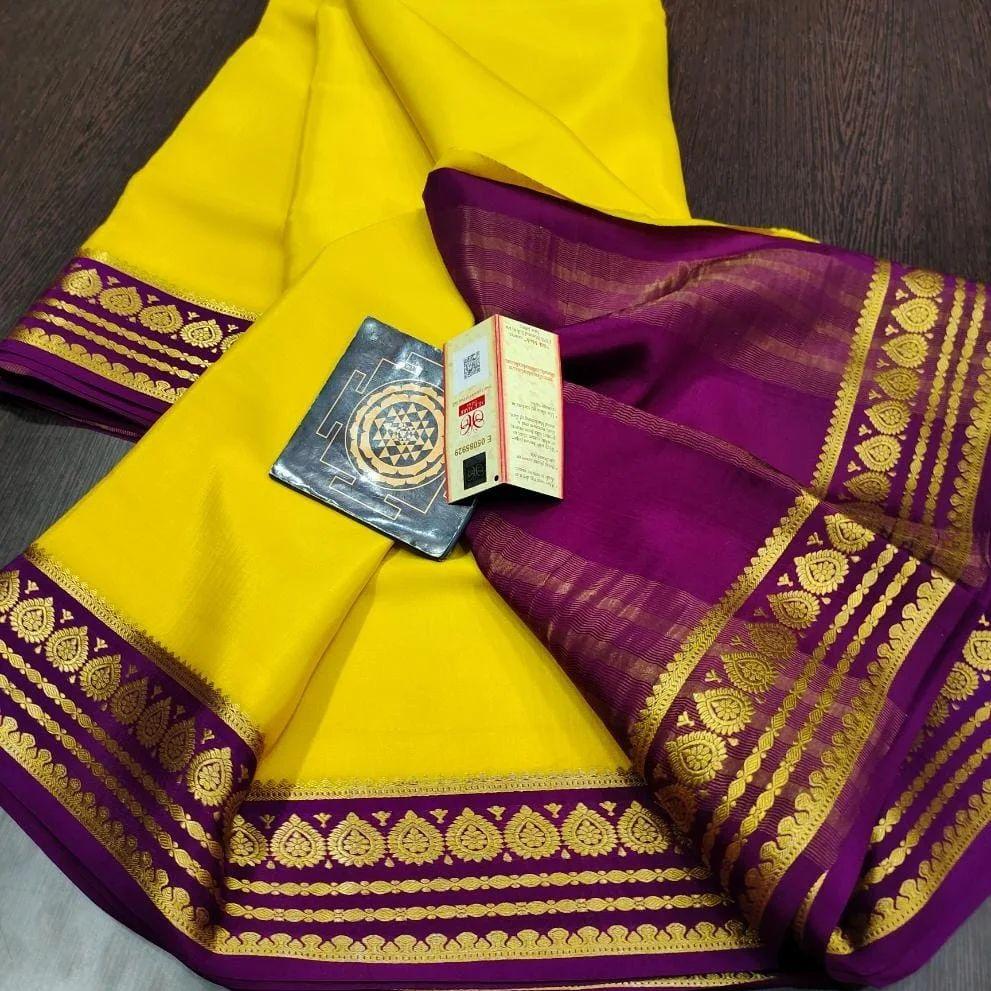 Latest Mysore Crepe Soft Silk Sarees – Royal Look Collection
