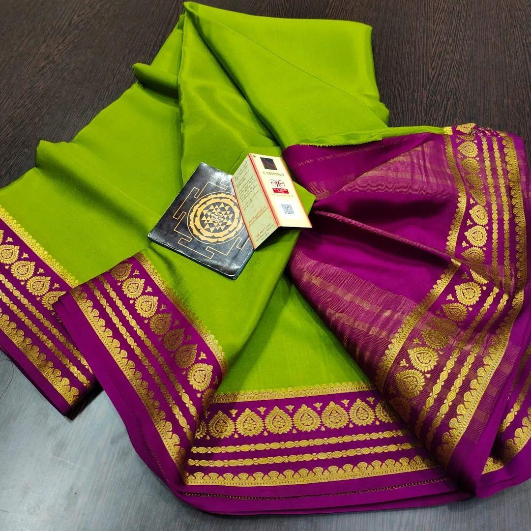 Latest Mysore Crepe Soft Silk Sarees – Royal Look Collection