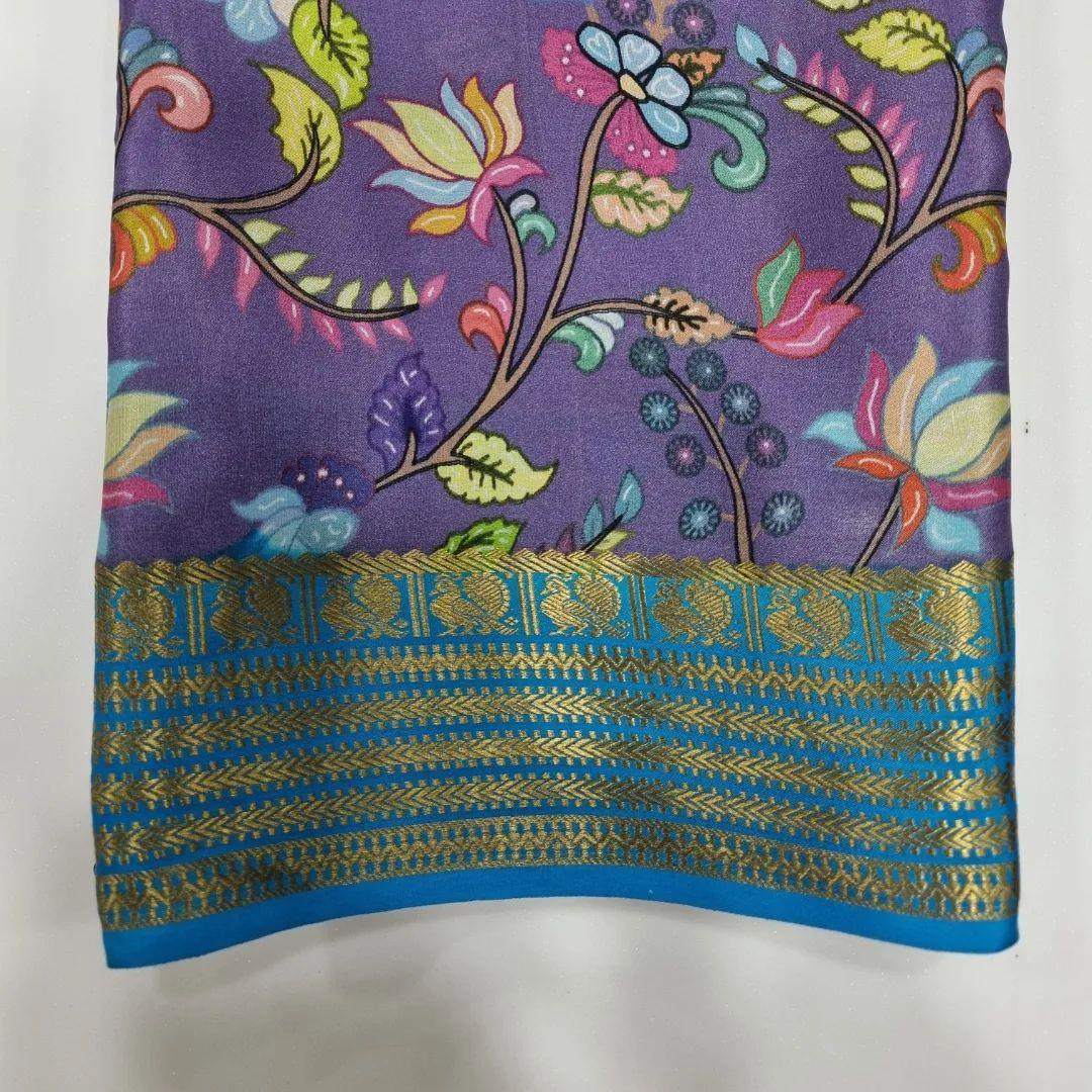 Premium Graceful Prints: Pure Mysore Crepe Silk Saree for Weddings & Festive Wear