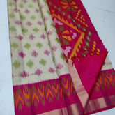 Red ikkat Printed Handloom Soft Silk Saree