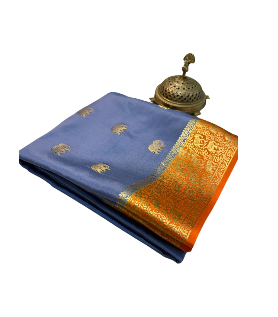 Pure Mysore Silk Digital Printed Saree with Rich Pallu