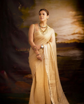 Golden Tissue Banarasi Silk Saree Wedding Wear