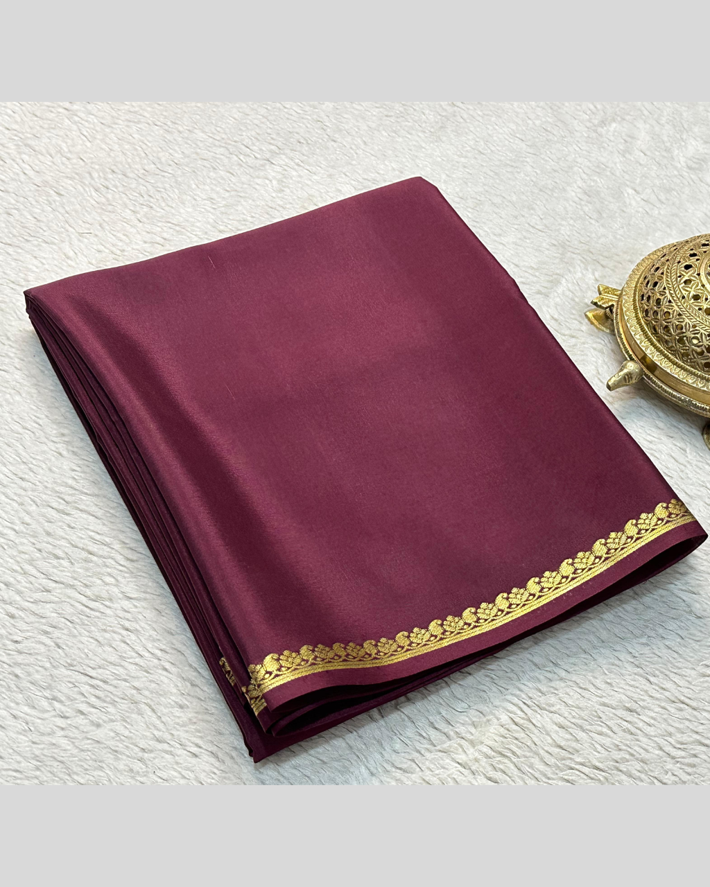 Maroon Color Mysore Silk Saree For Women's With Blouse Piece