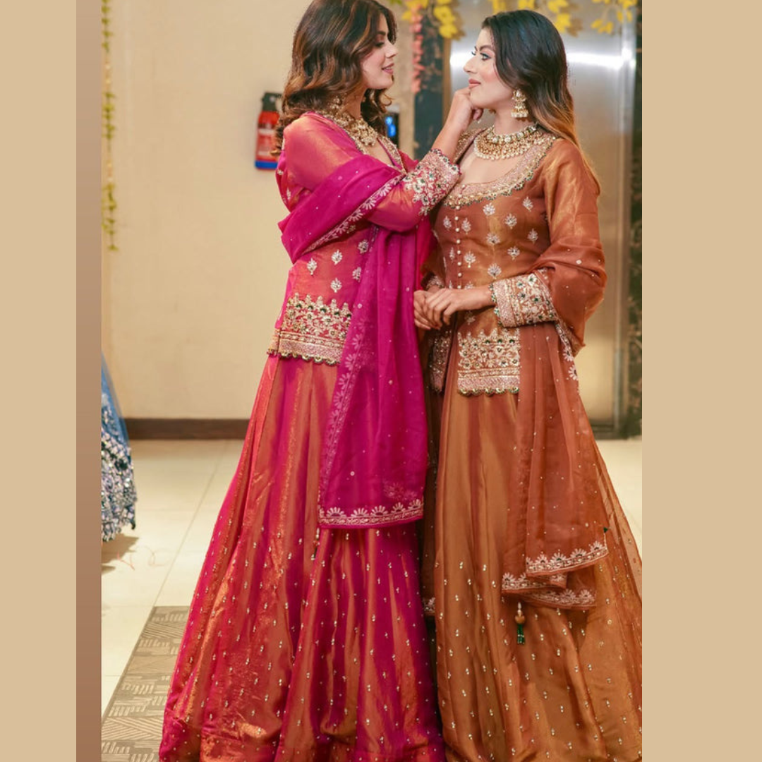 Carnation Pink Colour Dulhan Lehenga Choli, Wedding Lehenga Choli LC114