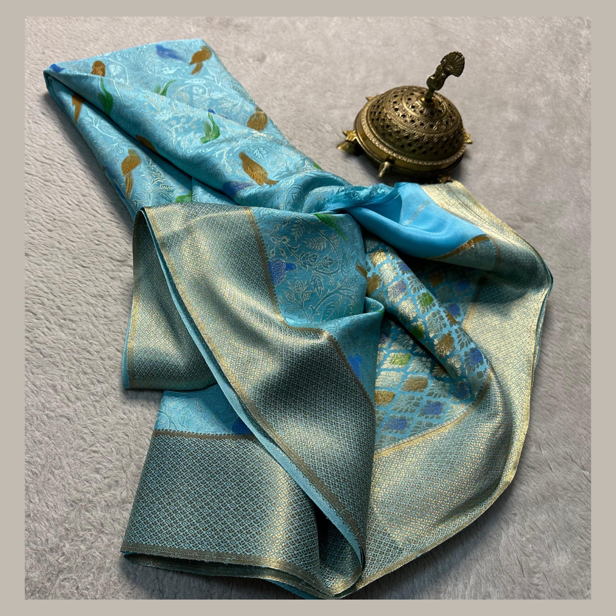 Pure Brocade Mysore Silk Sarees With Blouse .