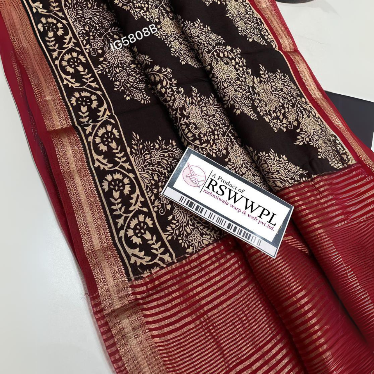 Black Dola Silk Fancy Work Saree