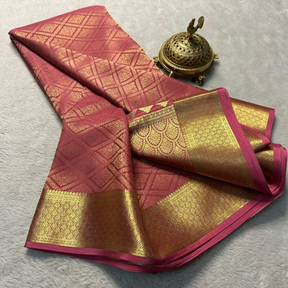 Maroon Colour Wedding Brocade Saree