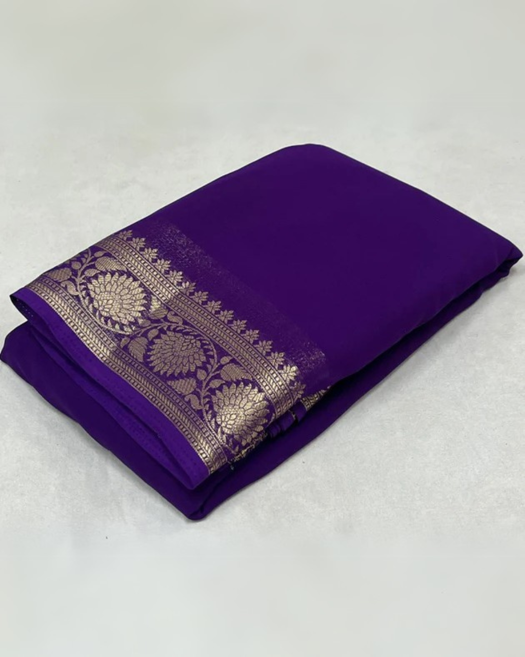 Purple Viscose Soft Silk Saree