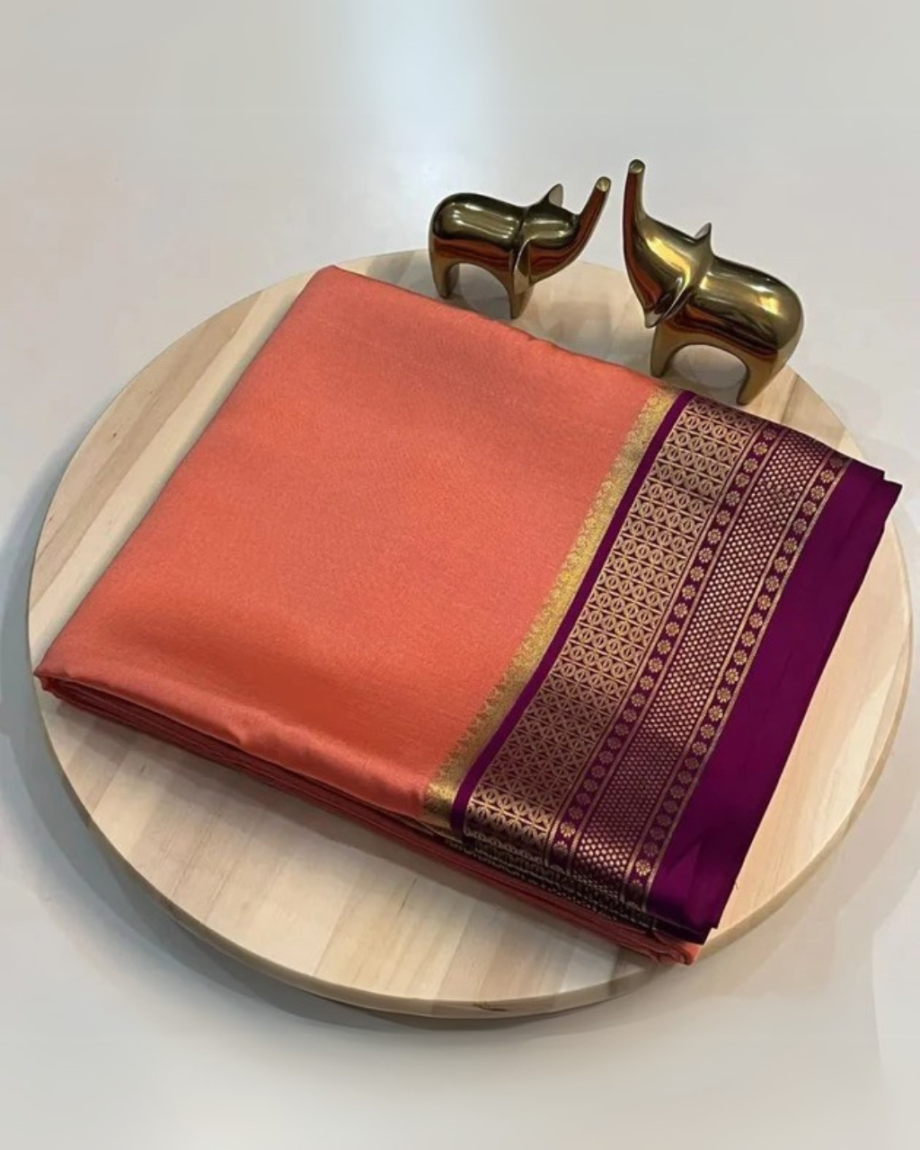 Crem Color Pure Mysore Silk Saree