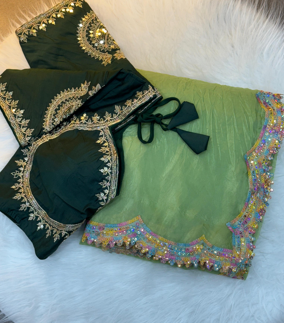 Gold Colour crush tissue Silk Saree with Banglory Silk Blouse