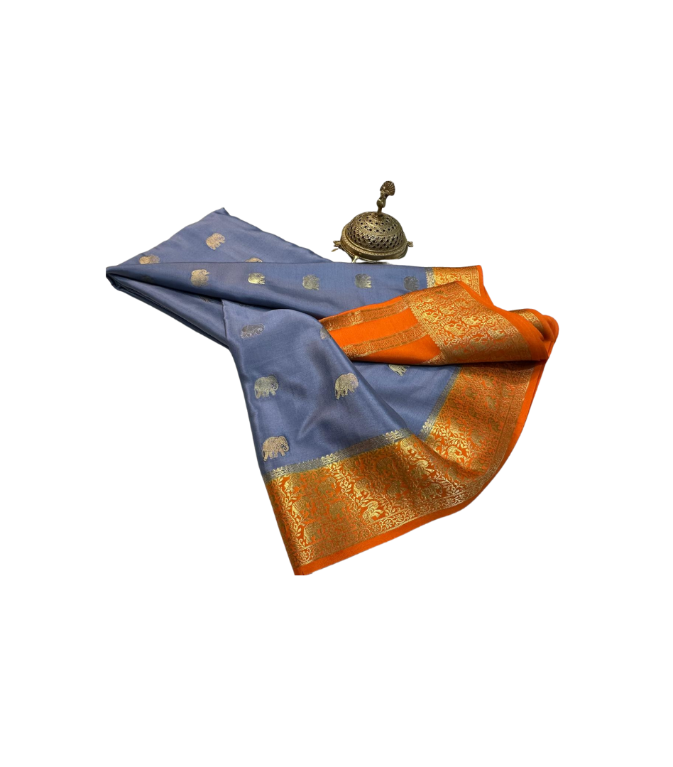 Pure Mysore Silk Digital Printed Saree with Rich Pallu