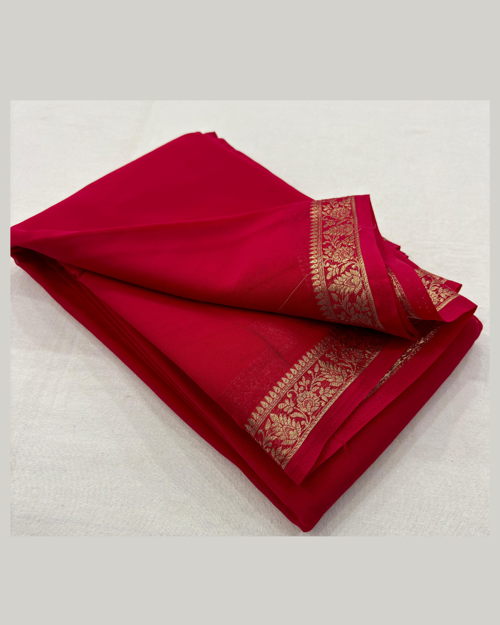 Red Pure Mysore Silk Traditional Saree