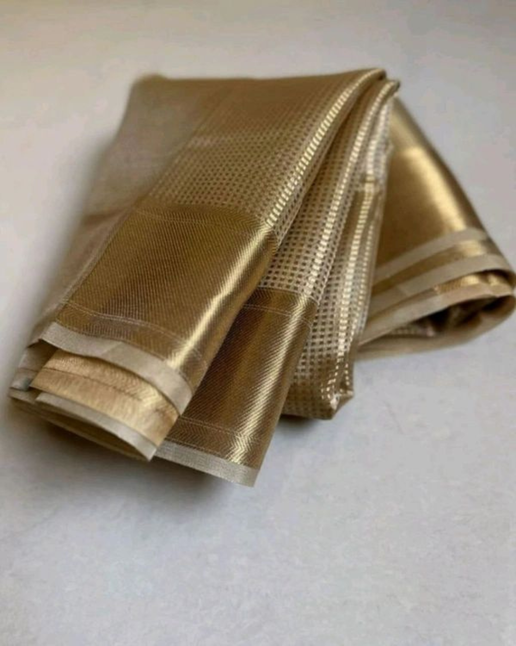 Golden Tissue Banarasi Silk Saree Wedding Wear