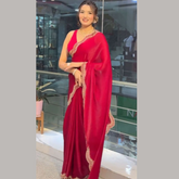 Red Sequin Saree For Party Wear