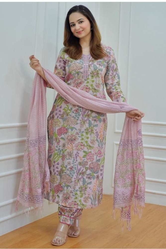 Women Floral Printed Afghani Suit Set