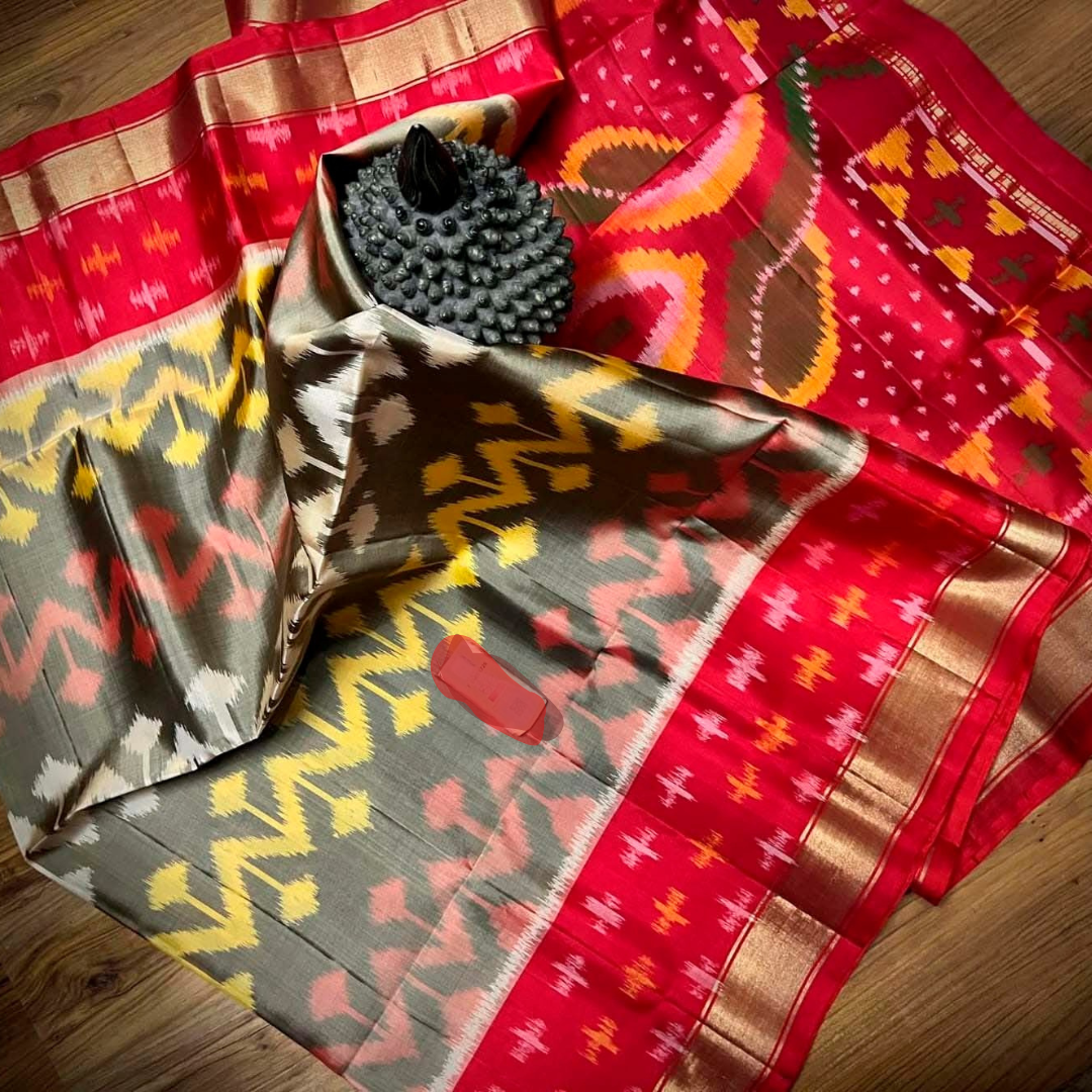 Silk Semi Double Ikkat Patola Saree with Blouse