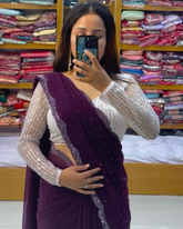 purple bollywood saree