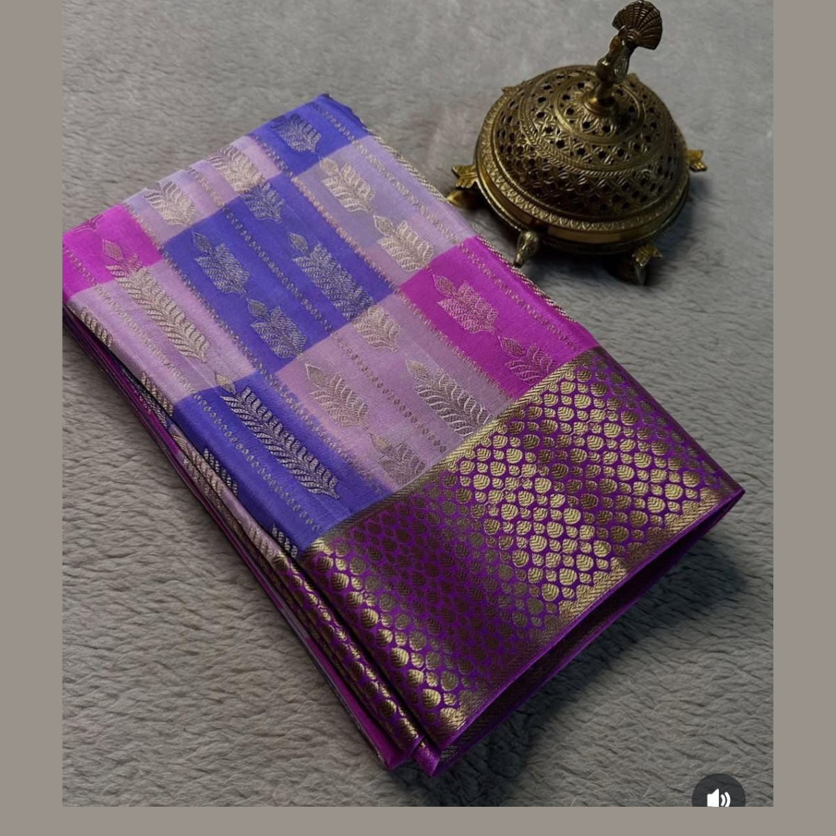 Purple  Brocde Zariwork Pure Mysore Silk Saree