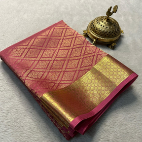 Maroon Colour Wedding Brocade Saree