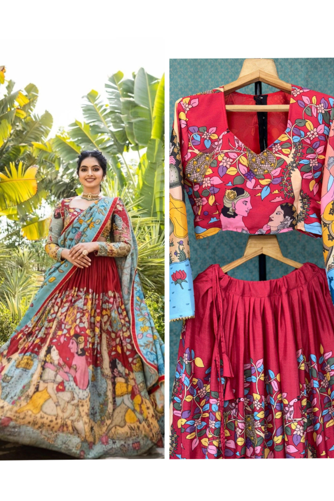 Marron color  Printed Party Wear Lehenga choli